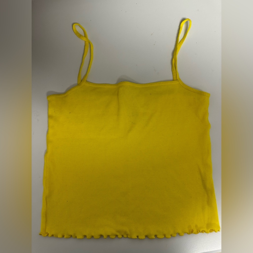 5/25 H&M Day divided yellow cotton tank top size S
